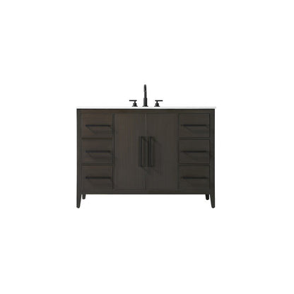 48 Inch Single Bathroom Vanity In Mocha Brown