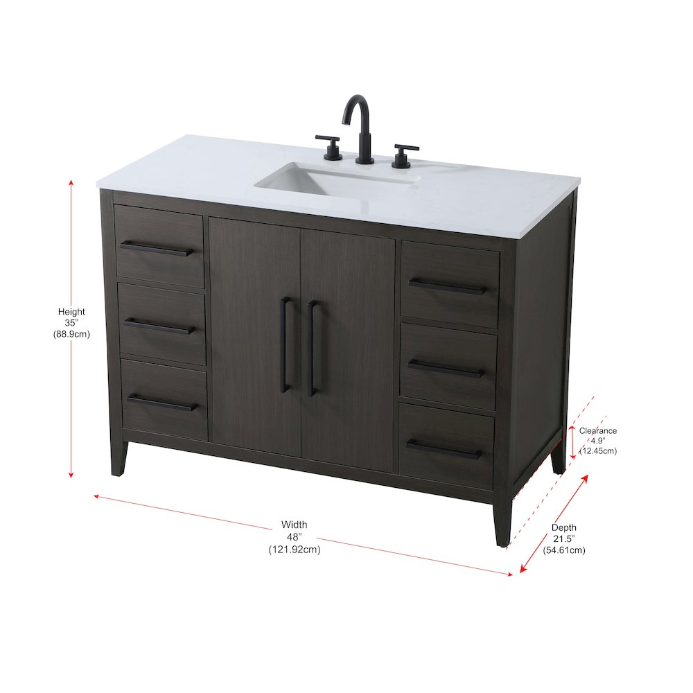 48 Inch Single Bathroom Vanity In Mocha Brown