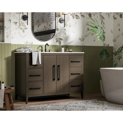 48 Inch Single Bathroom Vanity In Mocha Brown