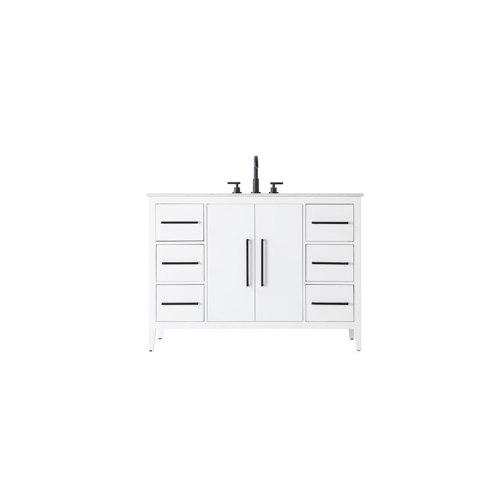48 Inch Single Bathroom Vanity In White