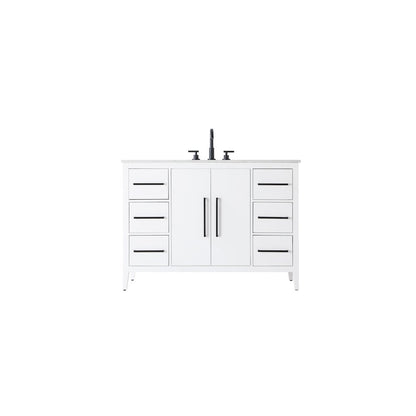 48 Inch Single Bathroom Vanity In White