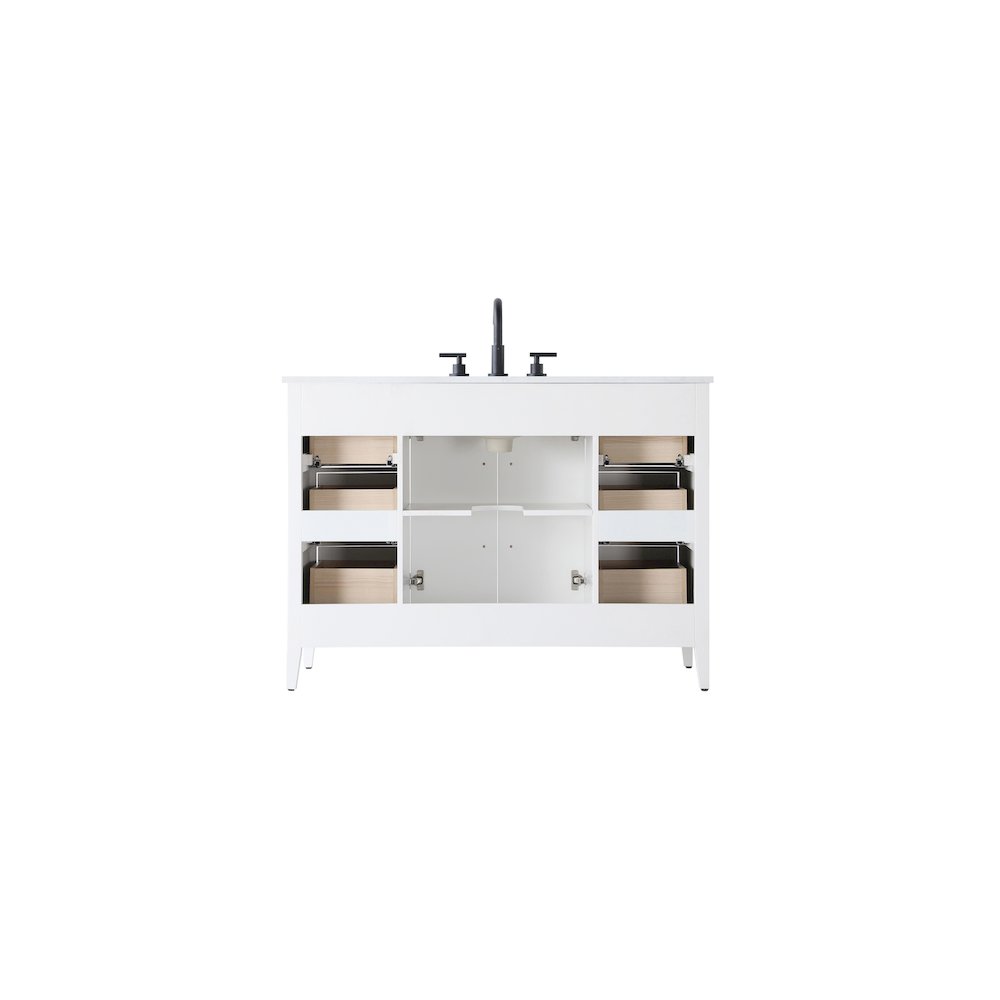 48 Inch Single Bathroom Vanity In White