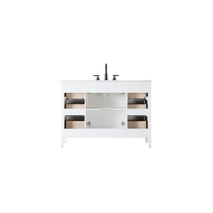 48 Inch Single Bathroom Vanity In White