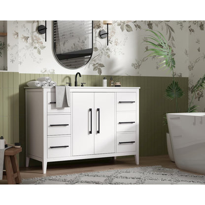 48 Inch Single Bathroom Vanity In White