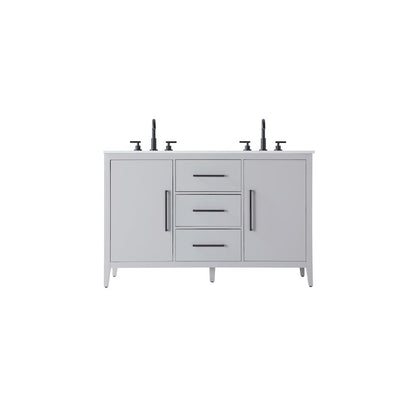 54 Inch Double Bathroom Vanity In Grey