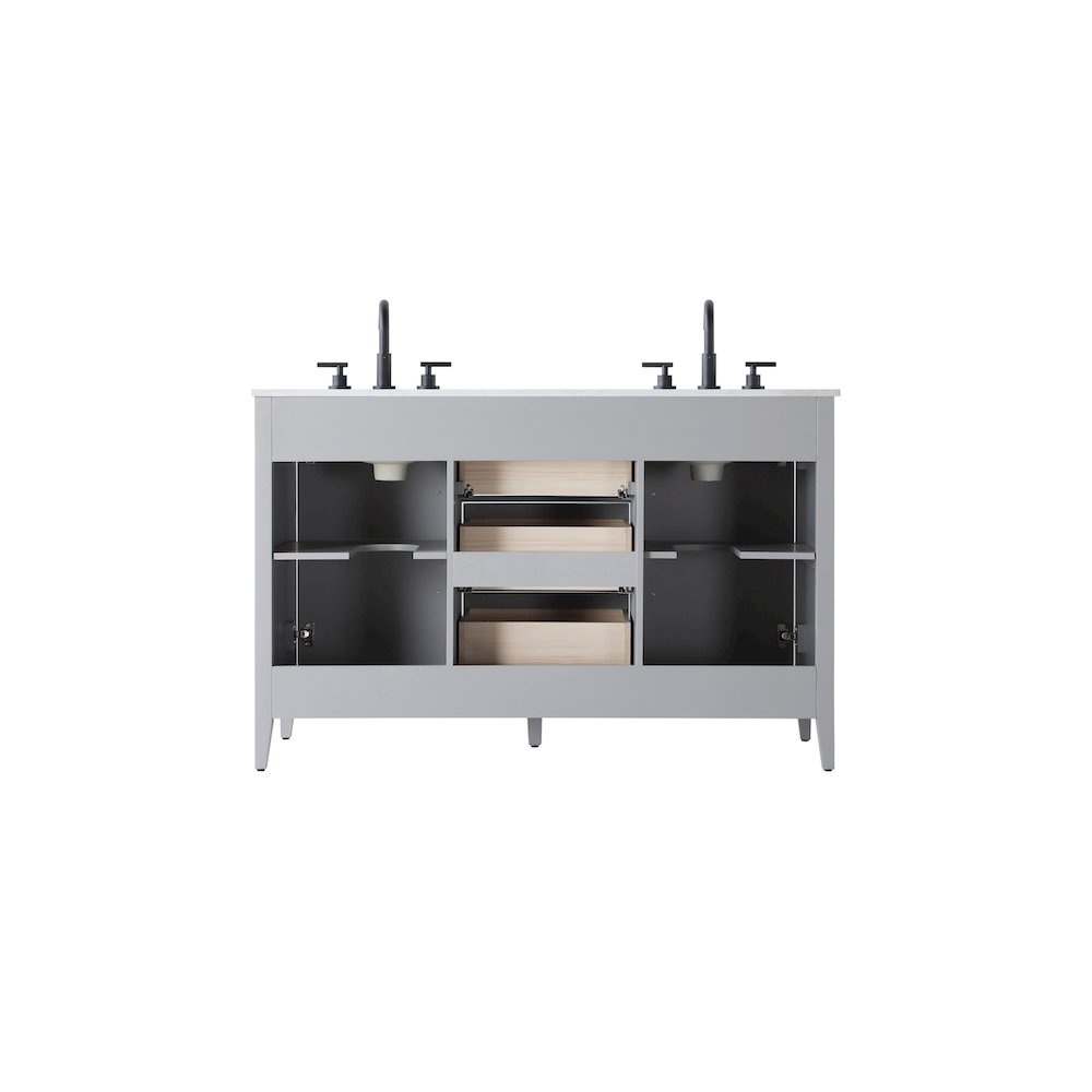 54 Inch Double Bathroom Vanity In Grey