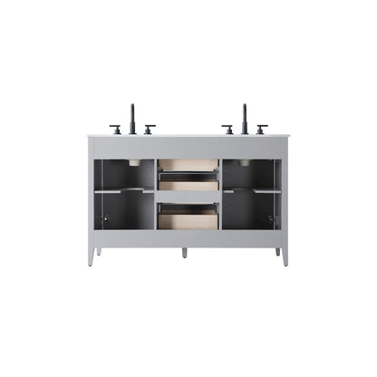 54 Inch Double Bathroom Vanity In Grey