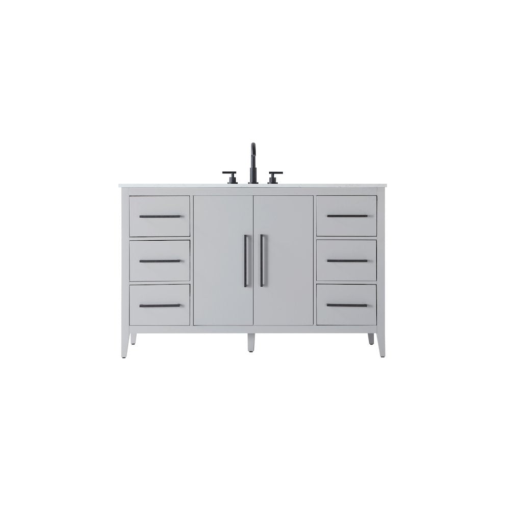 54 Inch Single Bathroom Vanity In Grey