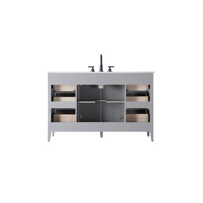 54 Inch Single Bathroom Vanity In Grey