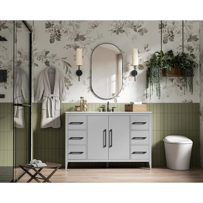 54 Inch Single Bathroom Vanity In Grey
