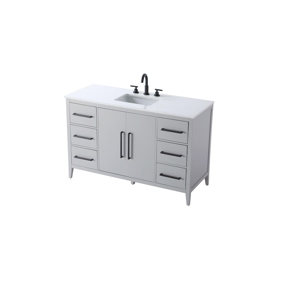 54 Inch Single Bathroom Vanity In Grey