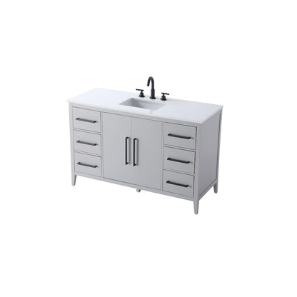 54 Inch Single Bathroom Vanity In Grey