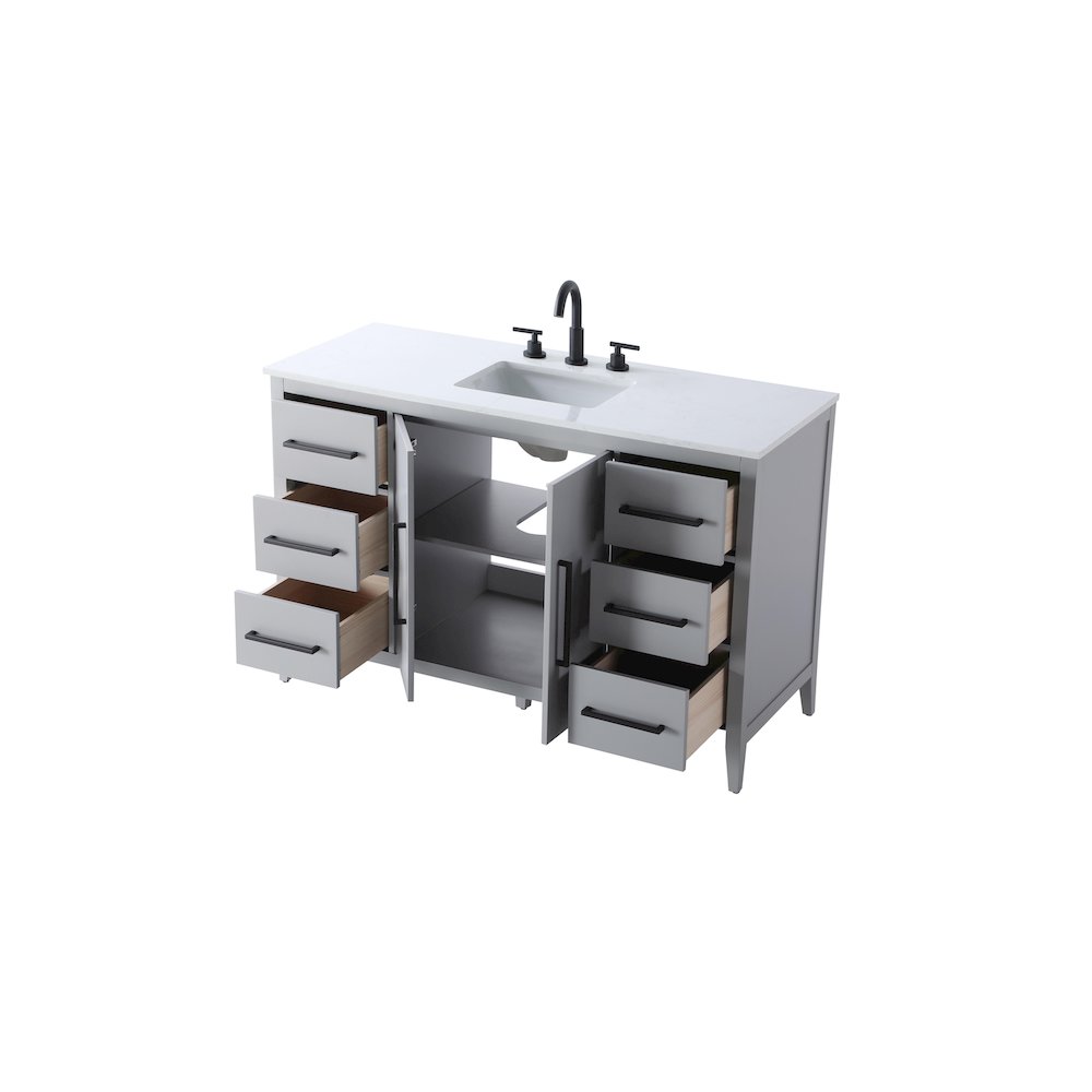 54 Inch Single Bathroom Vanity In Grey