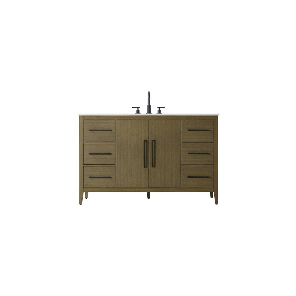 54 Inch Single Bathroom Vanity In Chestnut Brown