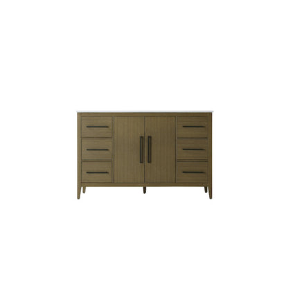 54 Inch Single Bathroom Vanity In Chestnut Brown