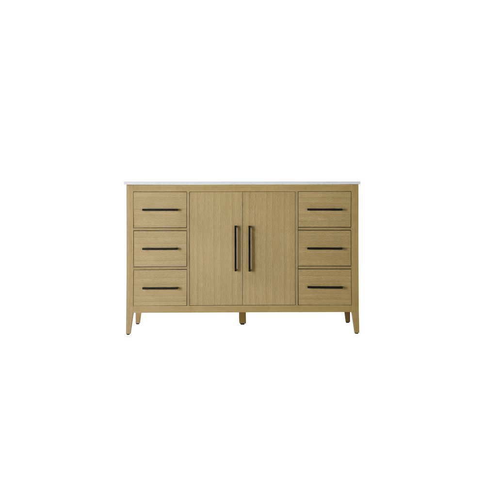 54 Inch Single Bathroom Vanity In Honey Brown