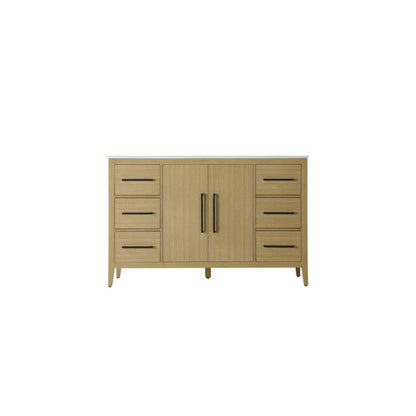54 Inch Single Bathroom Vanity In Honey Brown