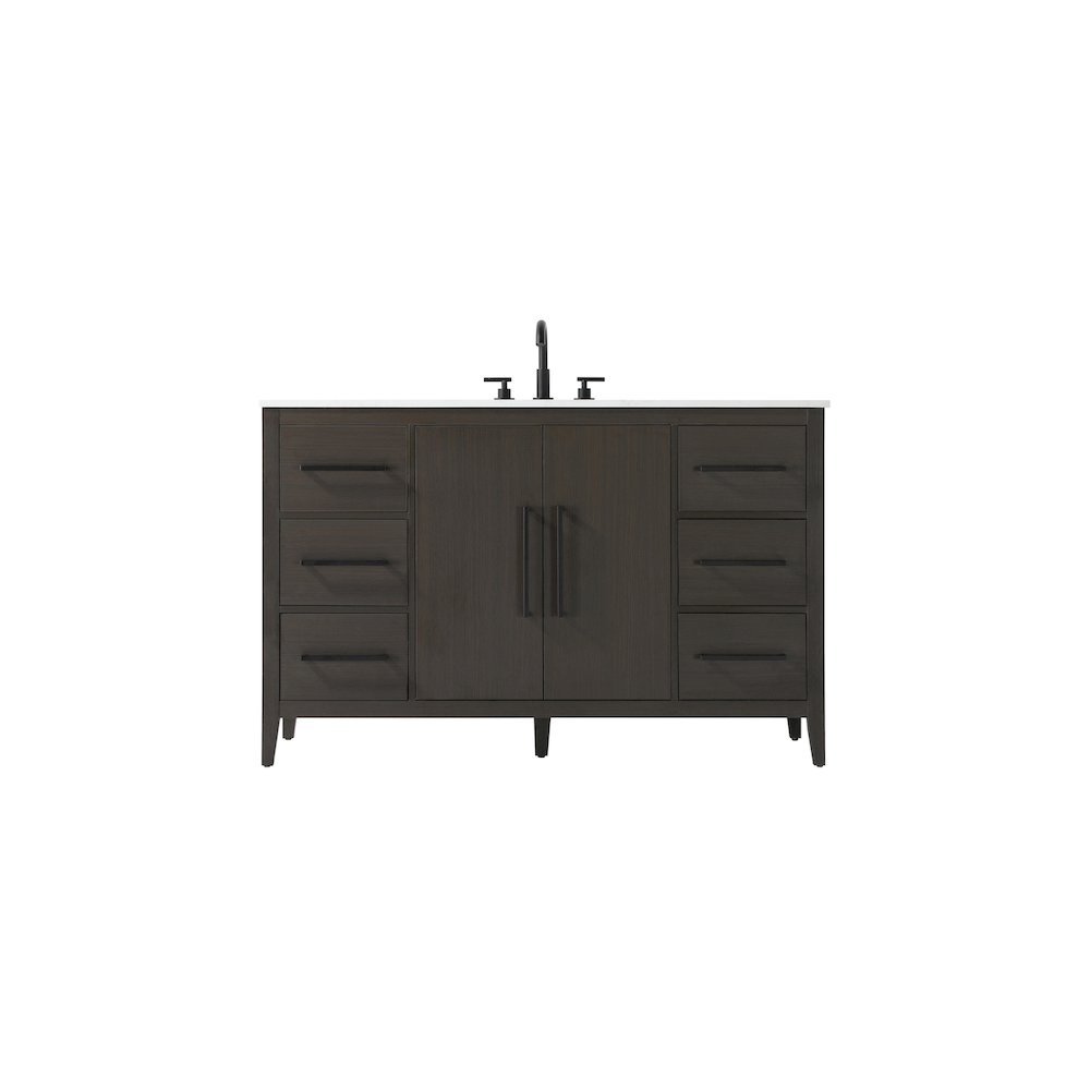 54 Inch Single Bathroom Vanity In Mocha Brown