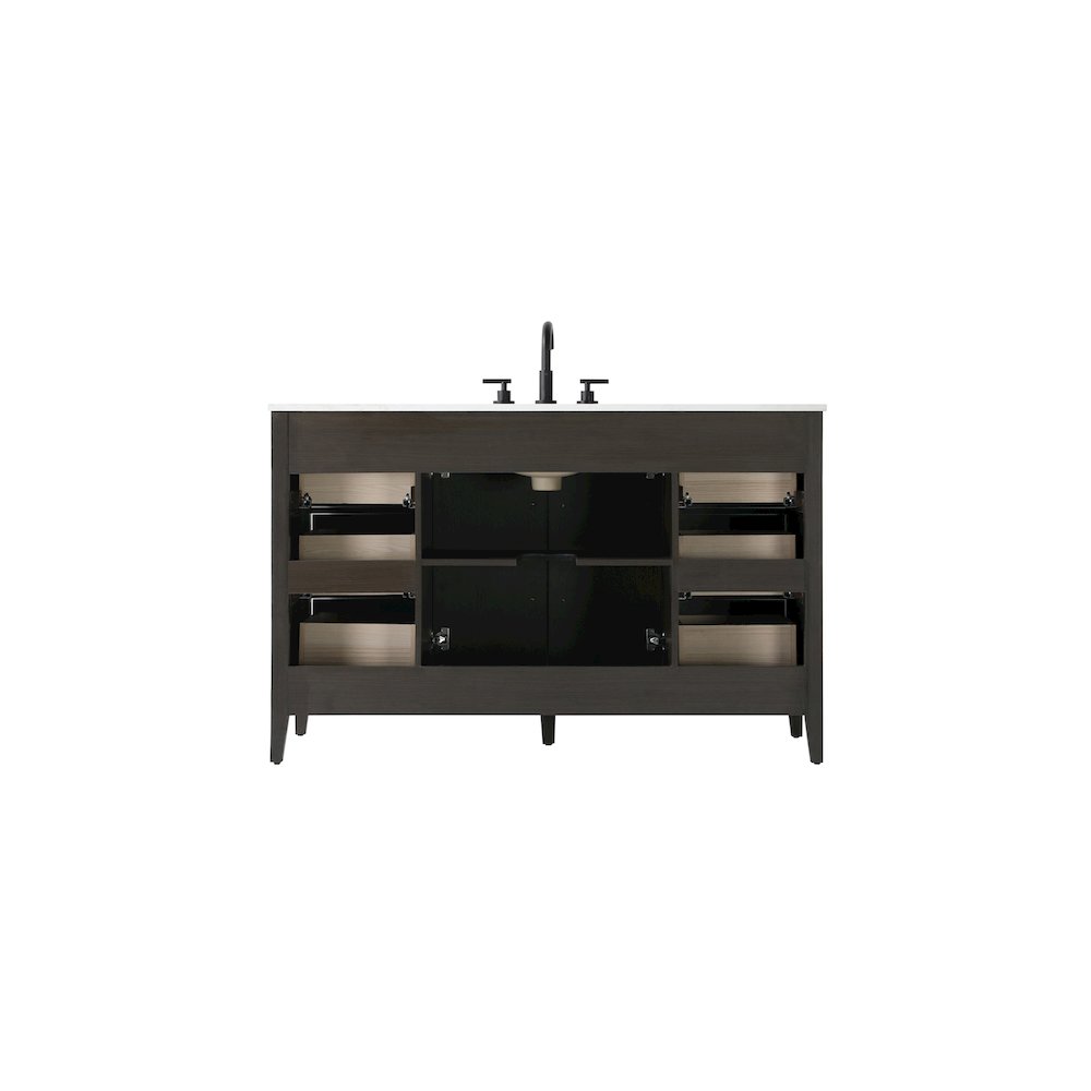 54 Inch Single Bathroom Vanity In Mocha Brown