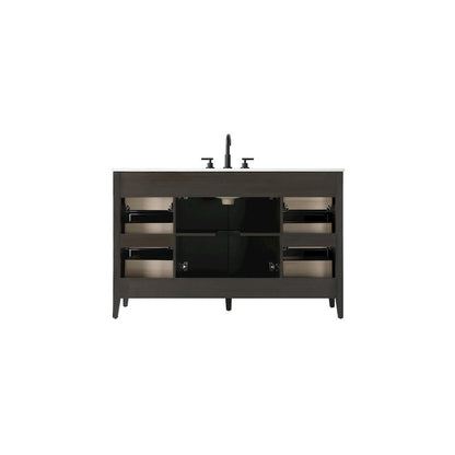 54 Inch Single Bathroom Vanity In Mocha Brown