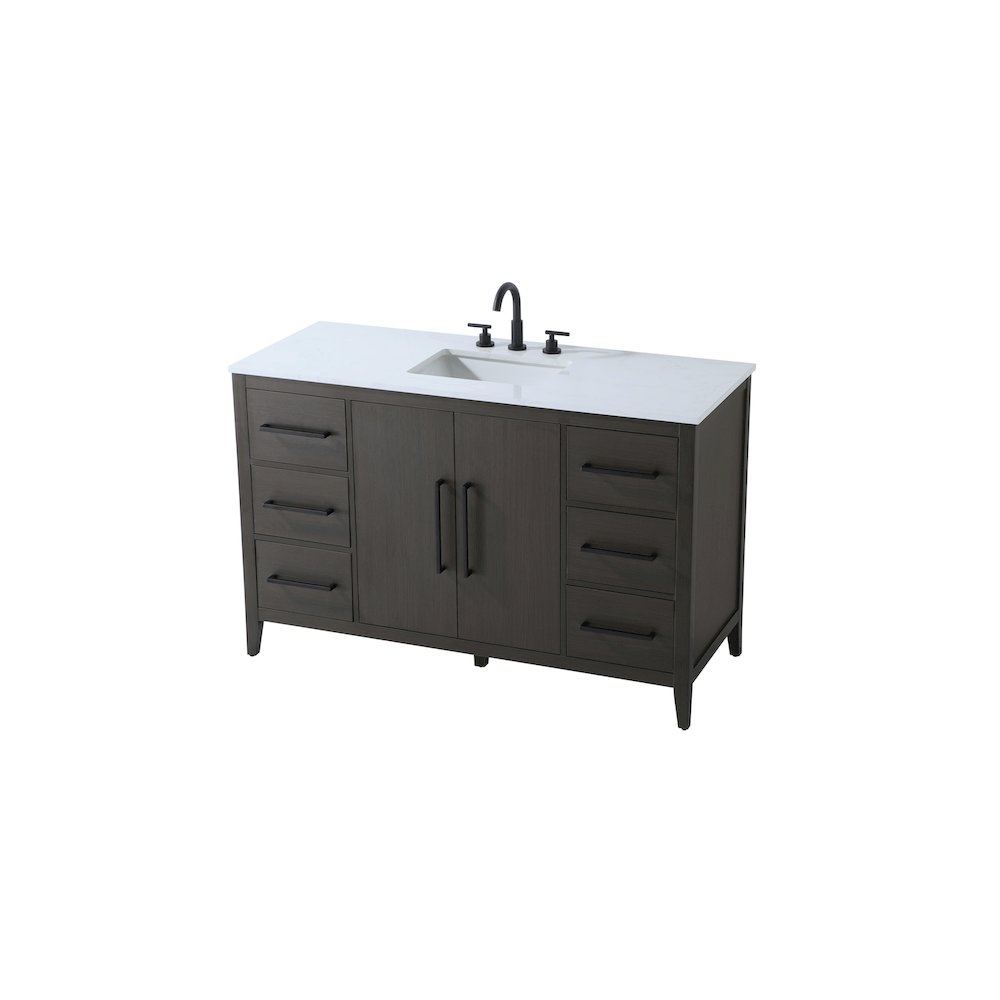 54 Inch Single Bathroom Vanity In Mocha Brown