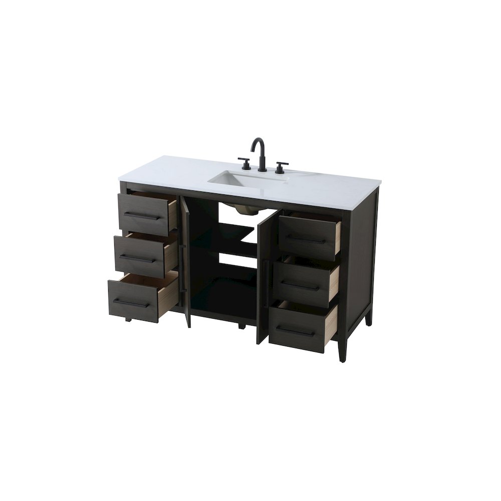 54 Inch Single Bathroom Vanity In Mocha Brown