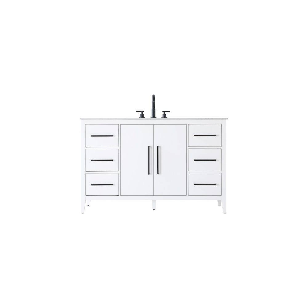 54 Inch Single Bathroom Vanity In White