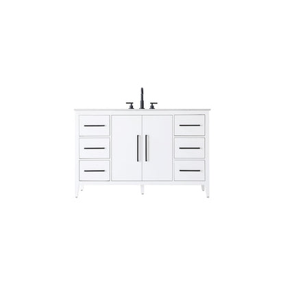 54 Inch Single Bathroom Vanity In White