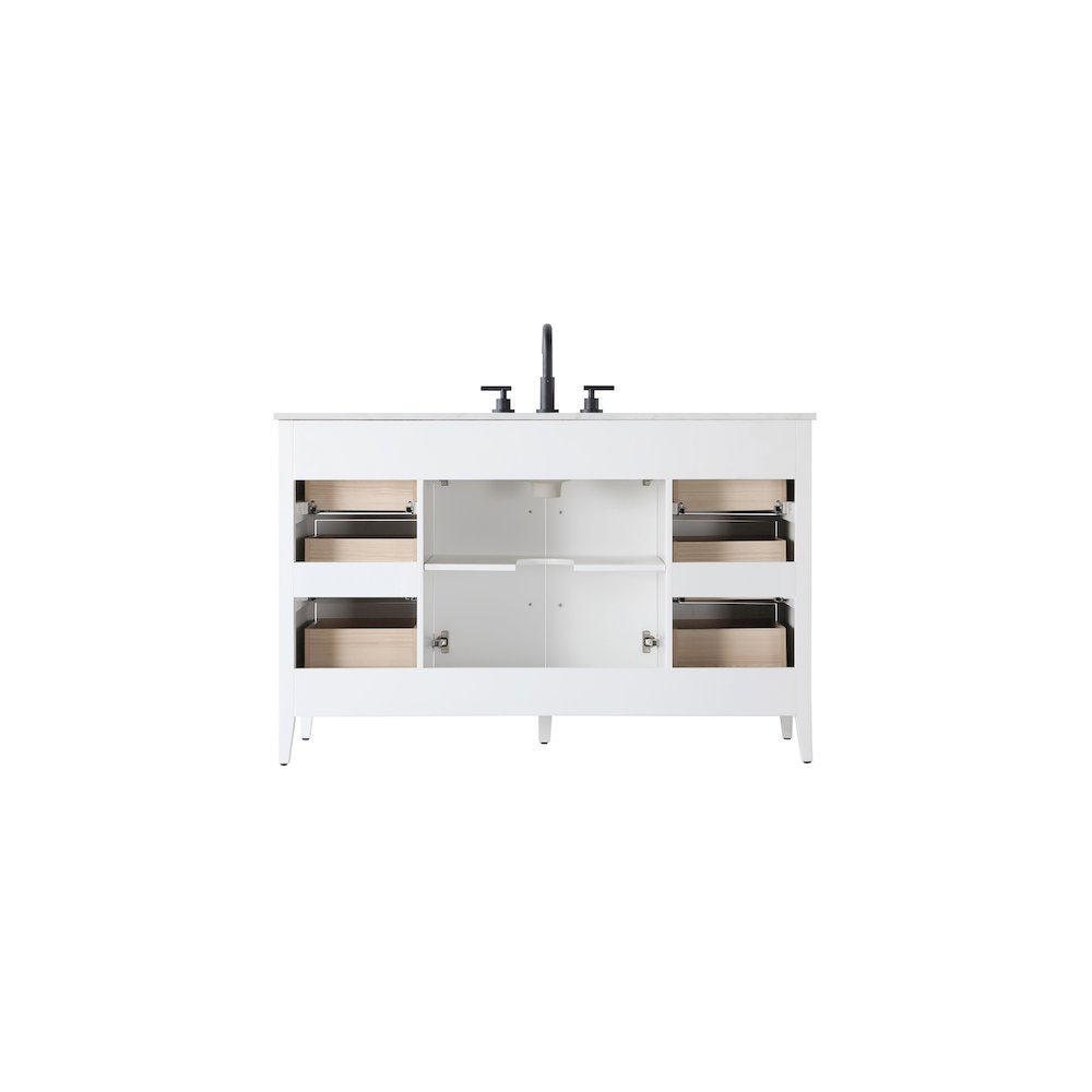 54 Inch Single Bathroom Vanity In White