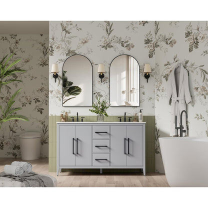60 Inch Double Bathroom Vanity In Grey