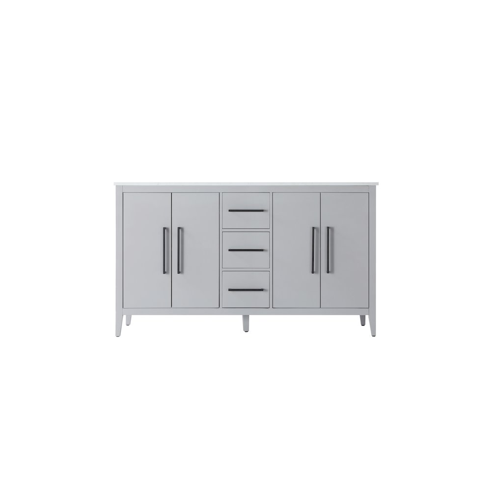 60 Inch Double Bathroom Vanity In Grey