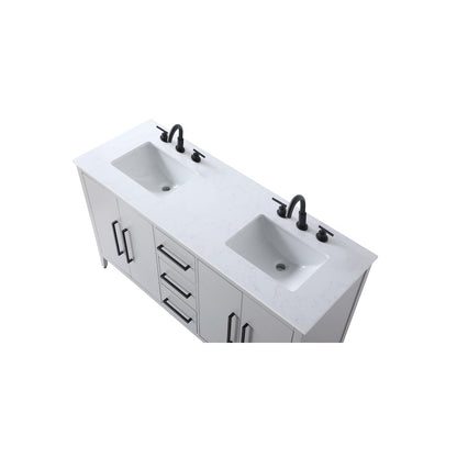 60 Inch Double Bathroom Vanity In Grey
