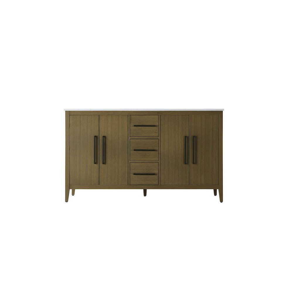 60 Inch Double Bathroom Vanity In Chestnut Brown