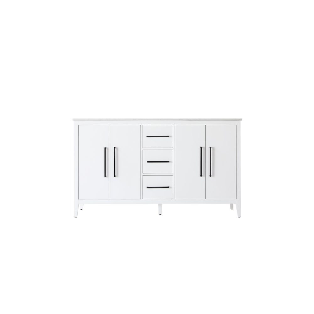 60 Inch Double Bathroom Vanity In White