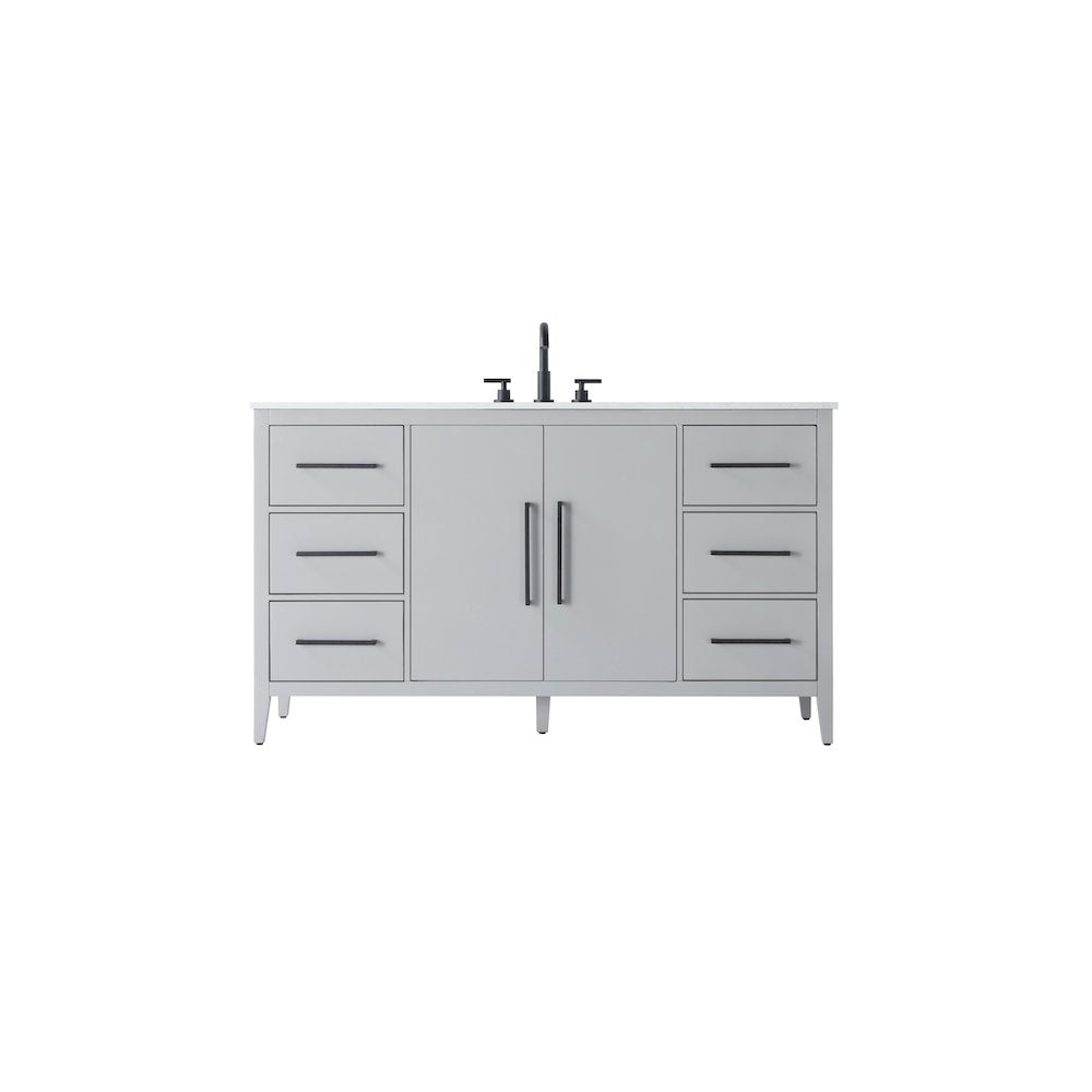 60 Inch Single Bathroom Vanity In Grey
