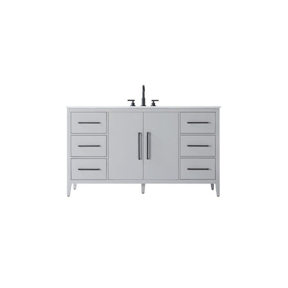 60 Inch Single Bathroom Vanity In Grey