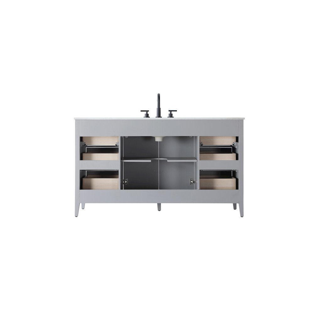 60 Inch Single Bathroom Vanity In Grey