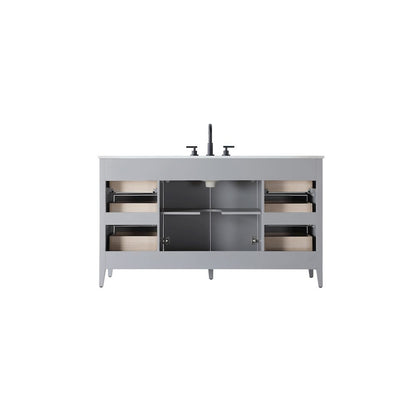 60 Inch Single Bathroom Vanity In Grey
