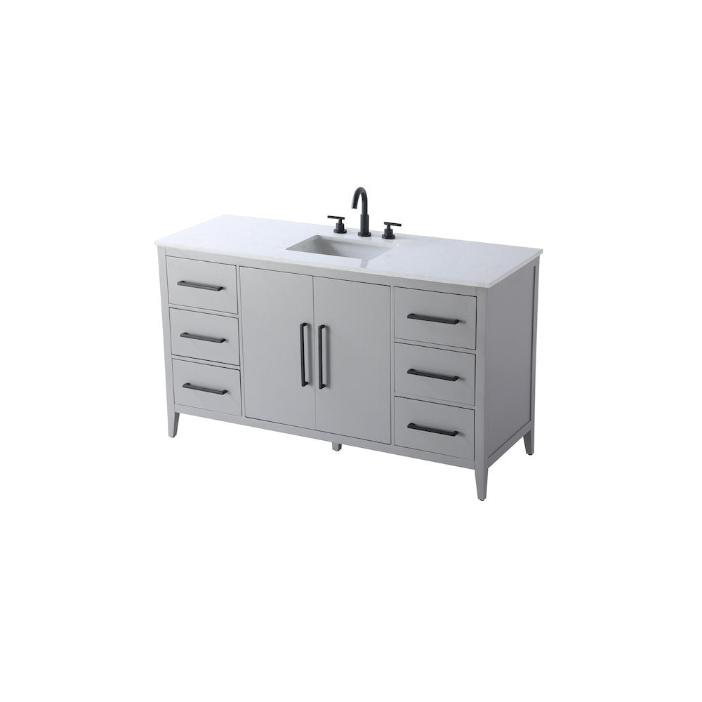 60 Inch Single Bathroom Vanity In Grey
