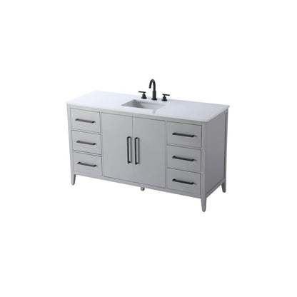 60 Inch Single Bathroom Vanity In Grey