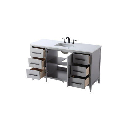 60 Inch Single Bathroom Vanity In Grey
