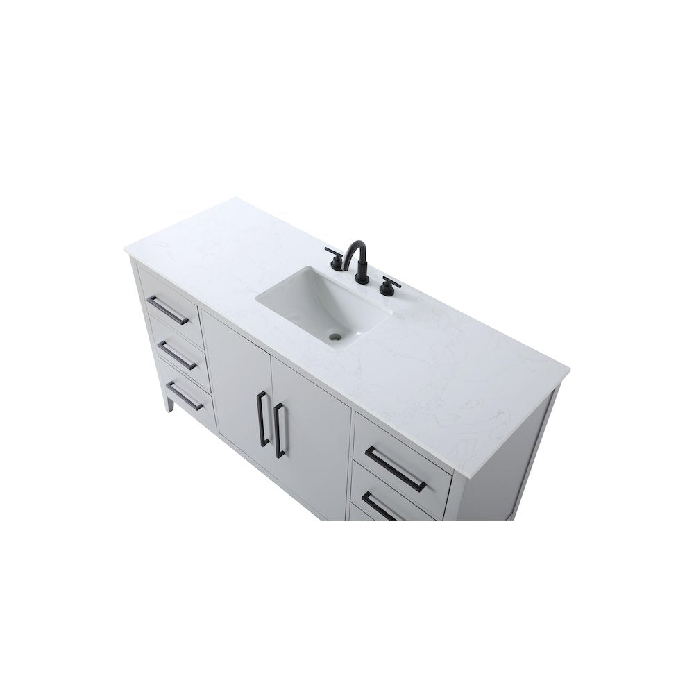 60 Inch Single Bathroom Vanity In Grey