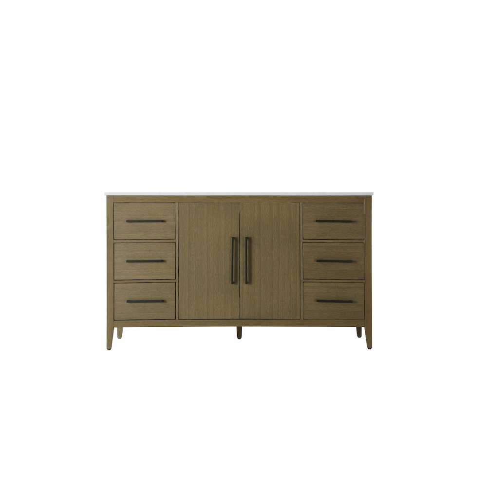 60 Inch Single Bathroom Vanity In Chestnut Brown