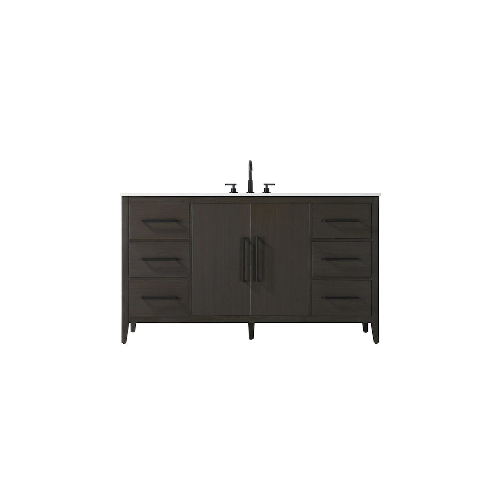 60 Inch Single Bathroom Vanity In Mocha Brown