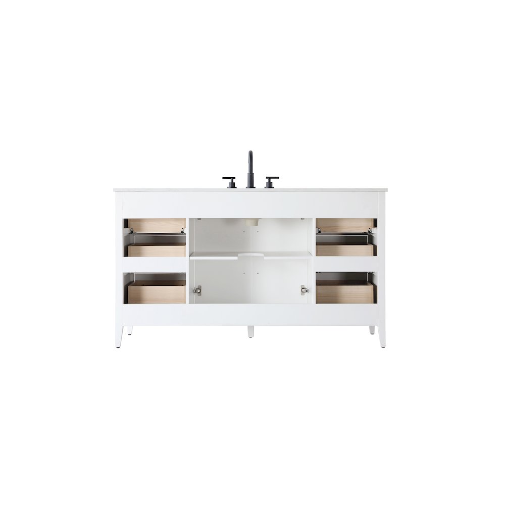 60 Inch Single Bathroom Vanity In White