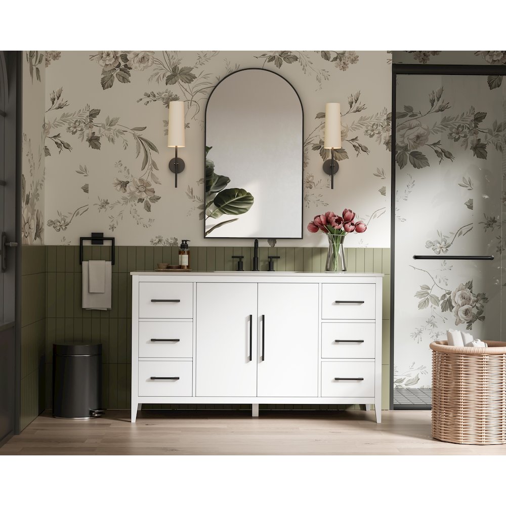 60 Inch Single Bathroom Vanity In White