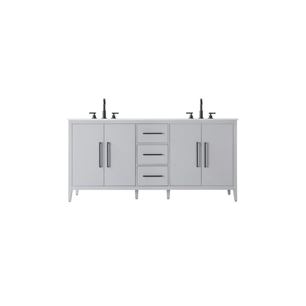 72 Inch Double Bathroom Vanity In Grey