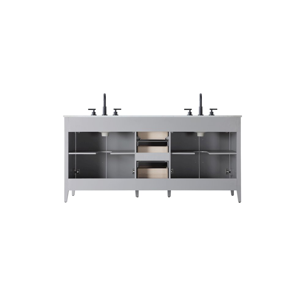 72 Inch Double Bathroom Vanity In Grey