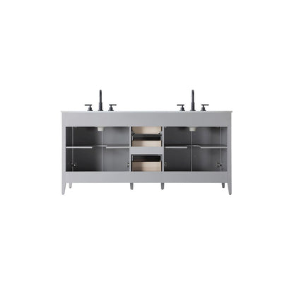 72 Inch Double Bathroom Vanity In Grey