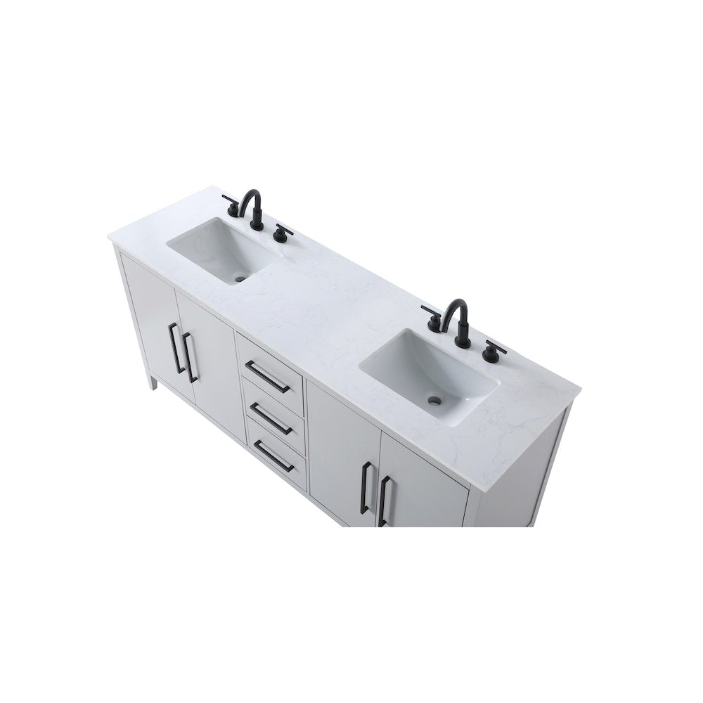 72 Inch Double Bathroom Vanity In Grey